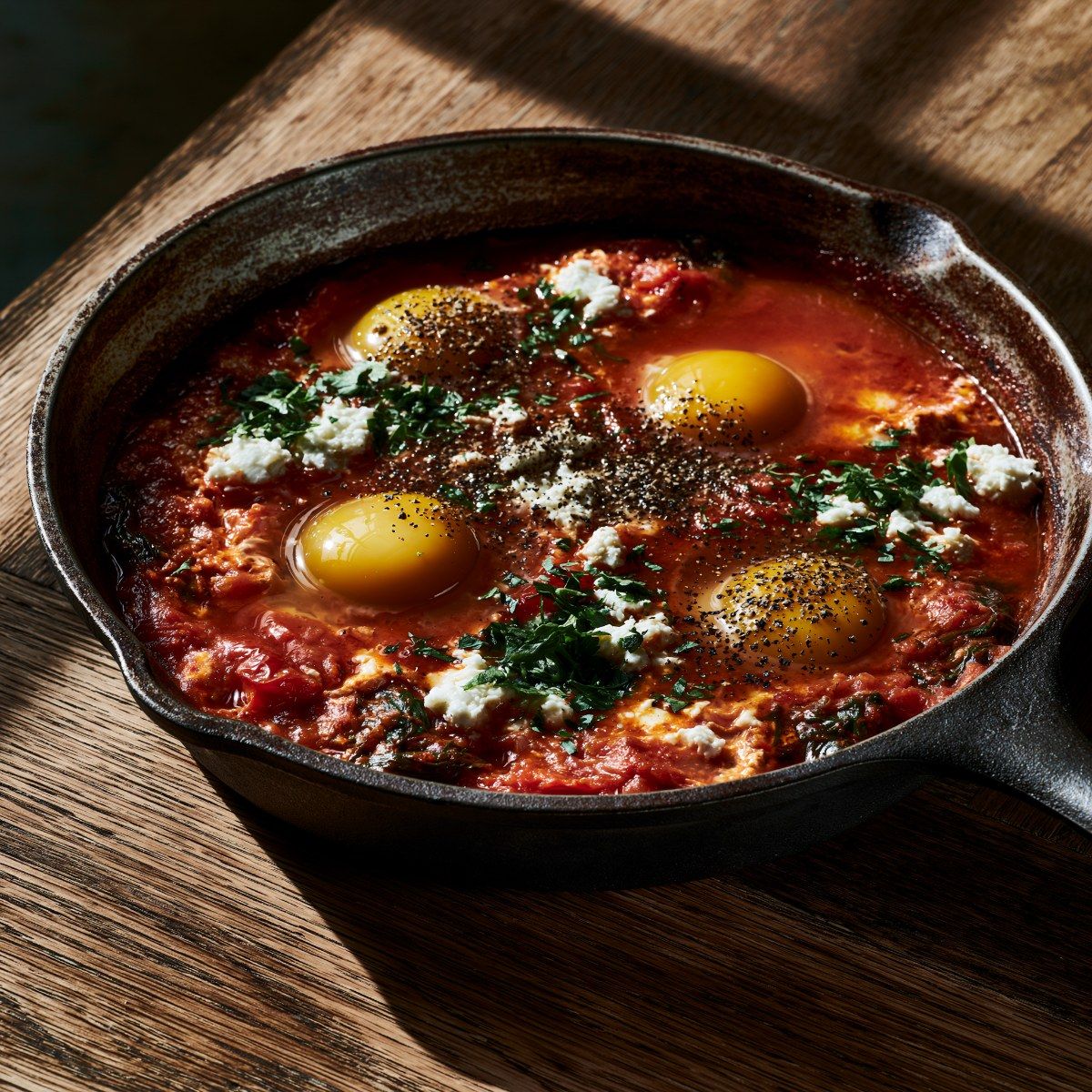 Mediterranean Shakshuka with Spinach & Feta