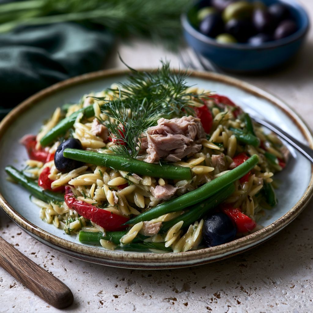 Orzo Salad with Green Beans and Tuna