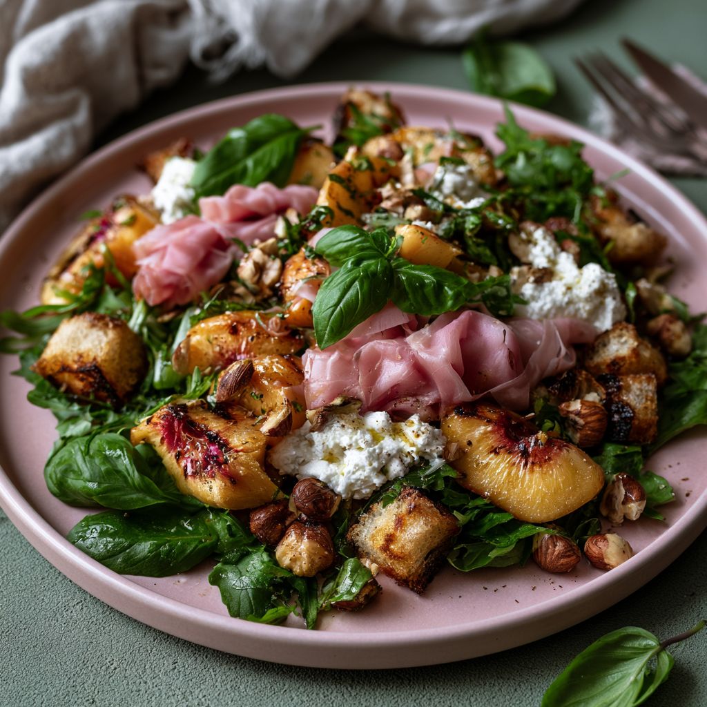 Panzanella with Nectarine and Prosciutto